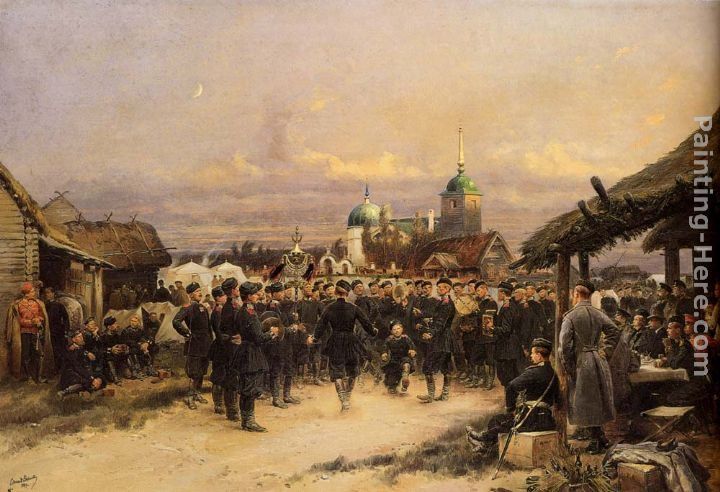 Jean Baptiste Edouard Detaille Chorus Of The Fourth Infantry Battalion At Tsarskoe Selo